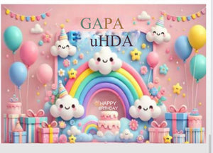 Rainbow Cloud Birthday Cloth Party Backdrop 70x100cm