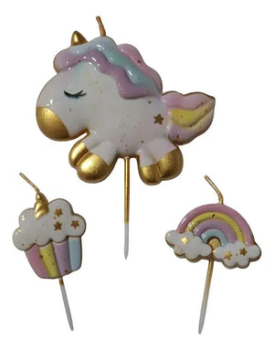 Unicorn Cake Candle Set