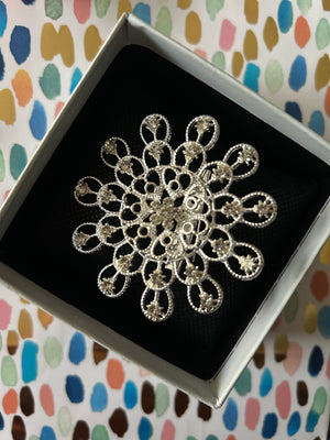 Diamante brooch cake decorating
