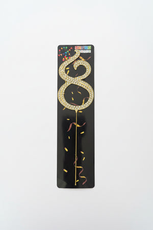 Nr8 Diamante Cake Topper Number Gold