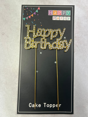 Diamante Happy Birthday Cake Topper