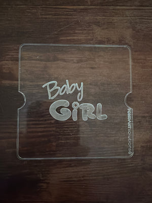 Pre loved impression tile 8x8cm baby girl