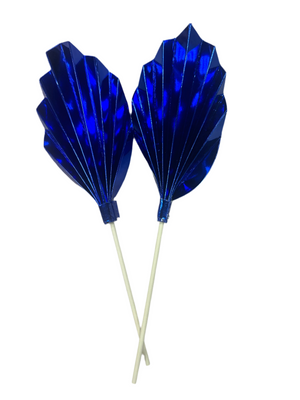 Paper Palm Leaf Cake Topper 2pc Royal Blue