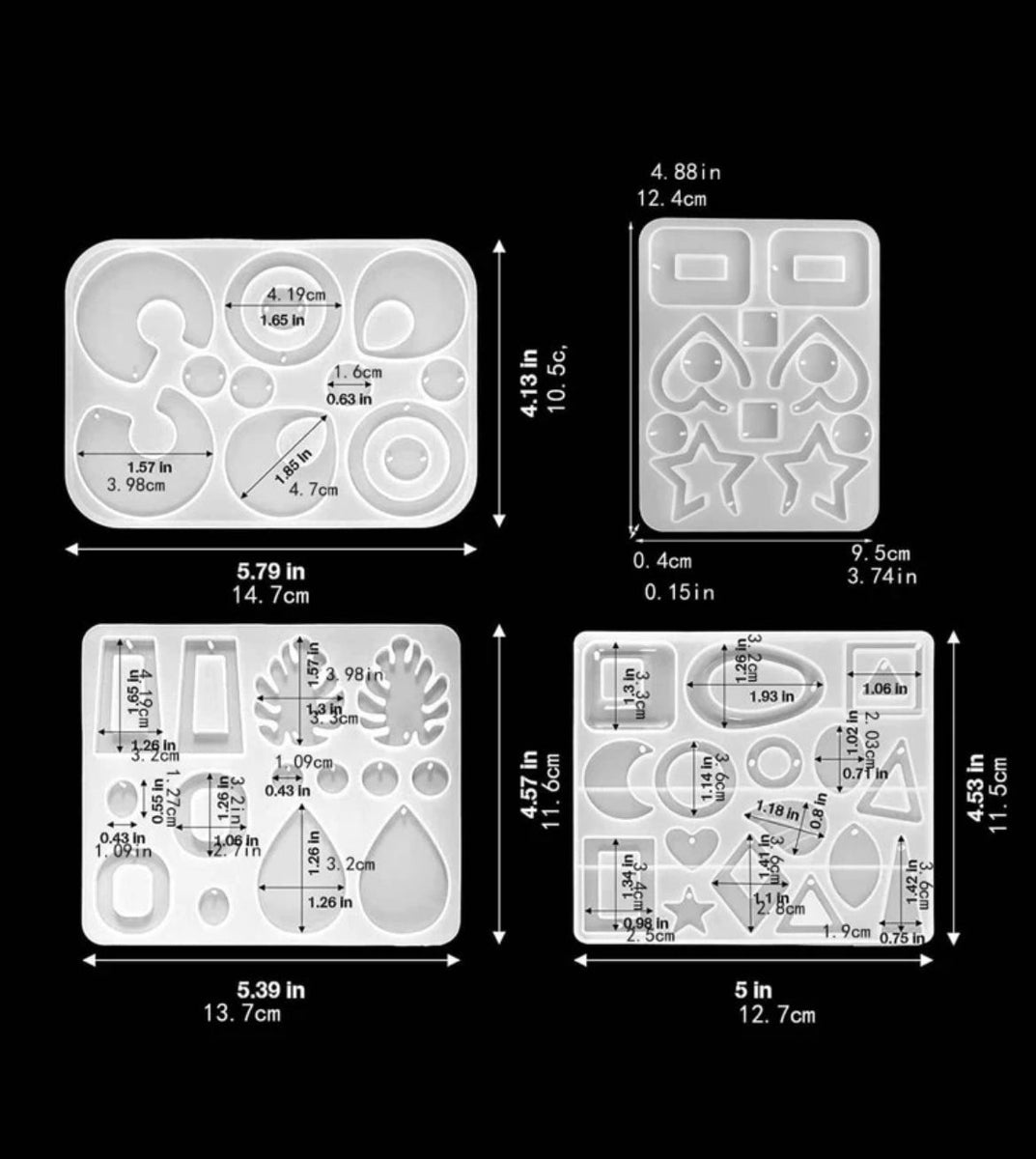 4pc Silicone Mould Resin Earring Set – Lamay