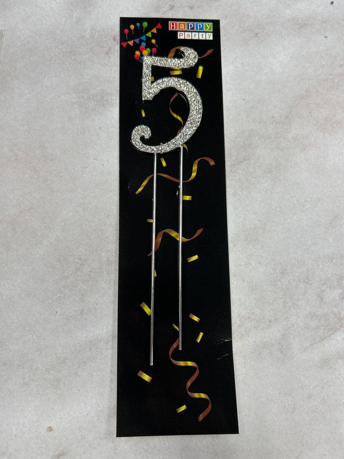 Nr5 Diamante Cake Topper Number