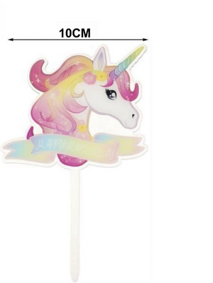 Nr456 Unicorn Birthday Acrylic Cake Topper