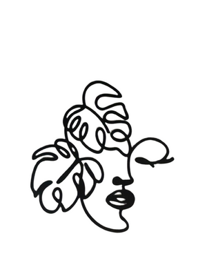 Line Art Abstract Acrylic Cake Topper Black