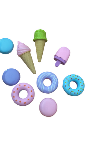 9pc Plastic Cake Topper Desert Food Set Ice Cream