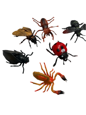 6pc Cake Topper Plastic Insects