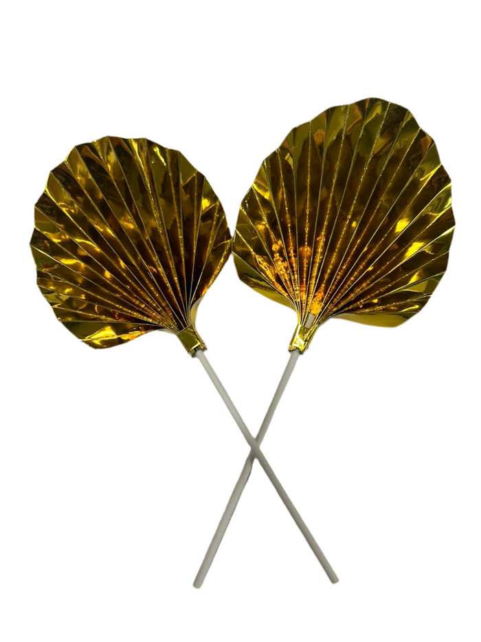 Gold Paper Fan Cake Topper