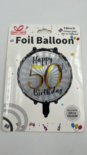 18" Helium Number Happy  Birthday Balloon