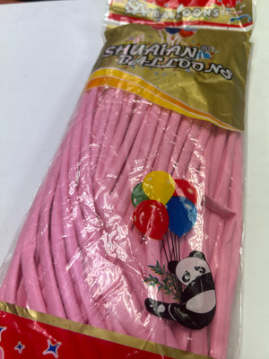 100pc Long Balloon Light Pink