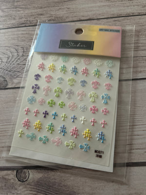 Nail Art Sticker Pastel Cross MC071