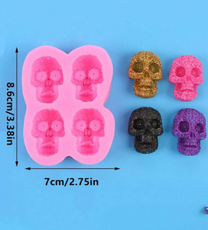 Silicone Mould Skull Set with Pattern