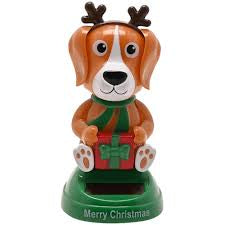 Christmas Solar Wobbler Dog
