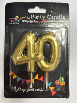 Number 40 Cake Candle