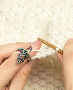 Crochet Thread Peacock Ring Multicolour