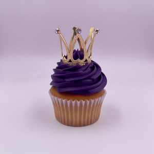 Plastic Diamante Tiara Cupcake Topper Gold 1pc