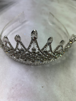 Diamante Tiara Cake Topper Silver