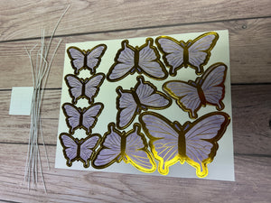 Cardboard Butterflies Cake Topper Purple