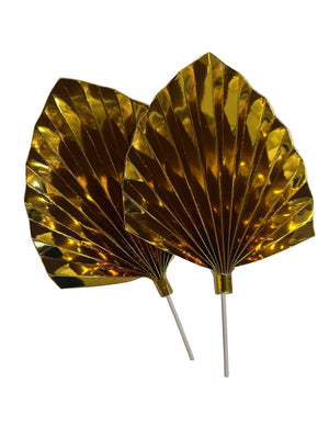 Gold Paper Fan Cake Topper