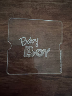 Pre loved impression tile 8x8cm baby boy