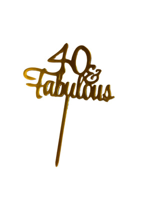 Nr445 Acrylic Cake Topper 40 Fabulous