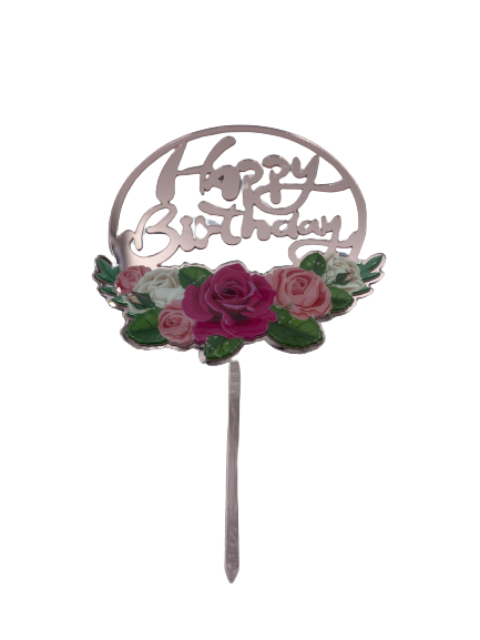 Nr383 Acrylic Cake Topper Rose