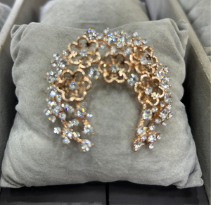 Diamante brooch for decor or cake decorating rose gold