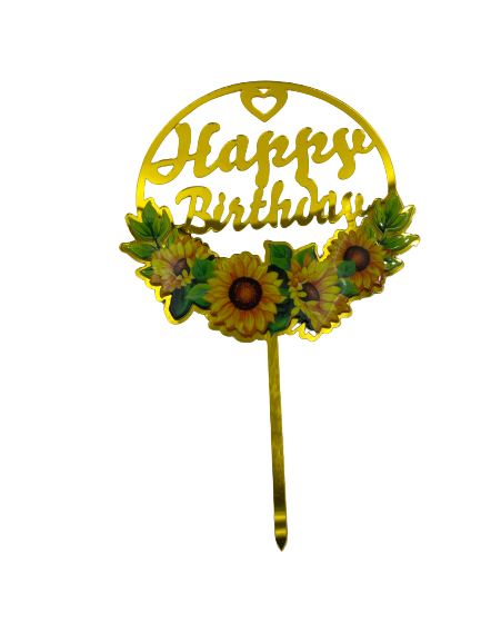 Nr385 Acrylic Cake Topper Sunflower