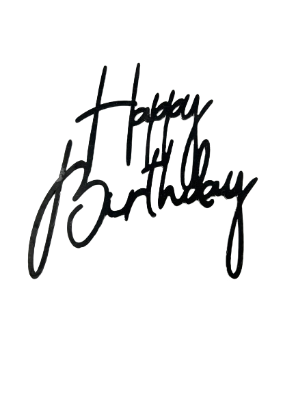 Nr403 Acrylic Side Cake Topper Happy Birthday