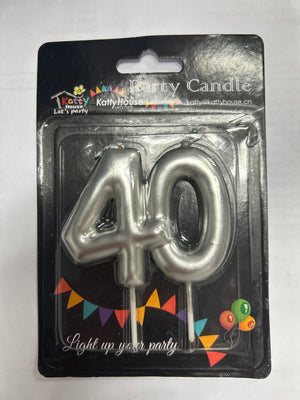 Number 40 Cake Candle