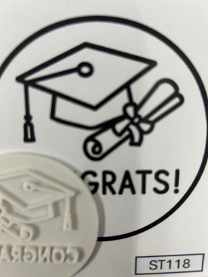 ST118 Cupcake Stamp Congrats Graduation