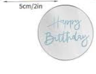 6pc Cupcake Topper Acrylic Disc Silver