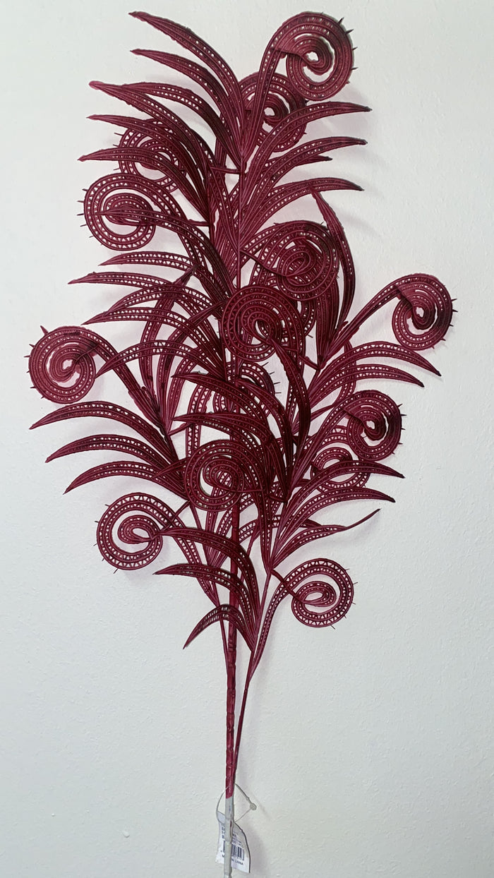 Curly Artificial Flower Maroon