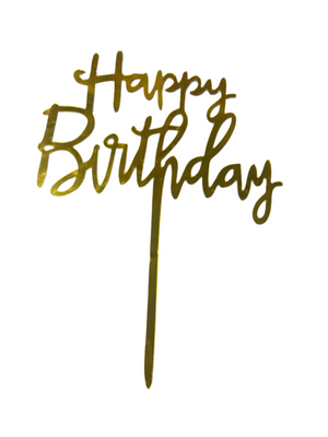 Nr440 Acrylic Cake Topper Birthday Gold