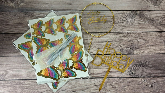 Cardboard Butterflies Cake Topper Rainbow Bundle