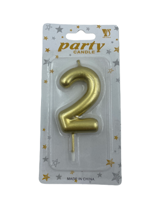 Nr2 Gold Number Birthday Candle