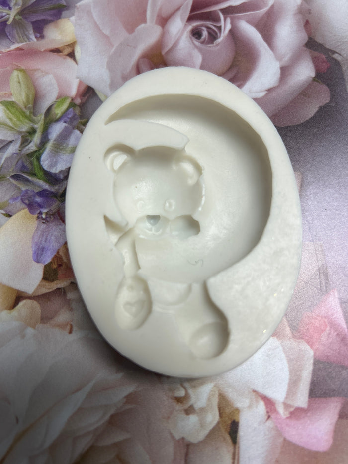 PRE LOVED Silicone Mould Moon Teddy