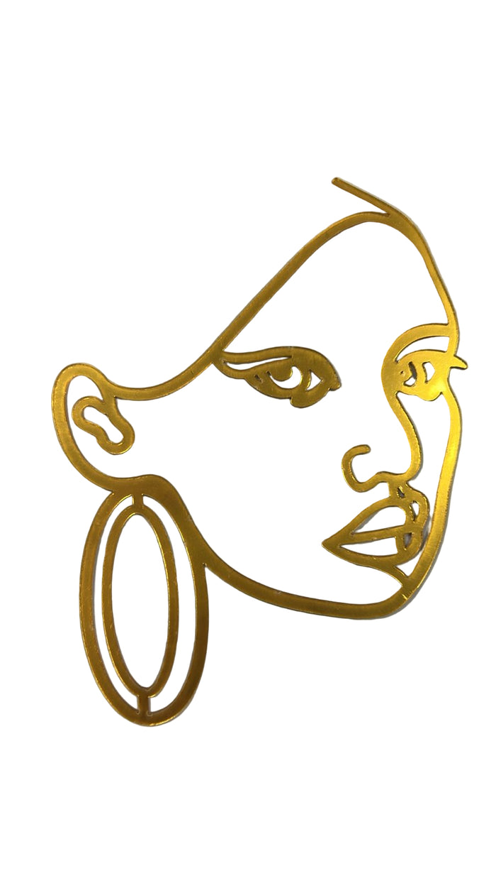 ZZ Line Art Abstract Acrylic Cake Topper Gold