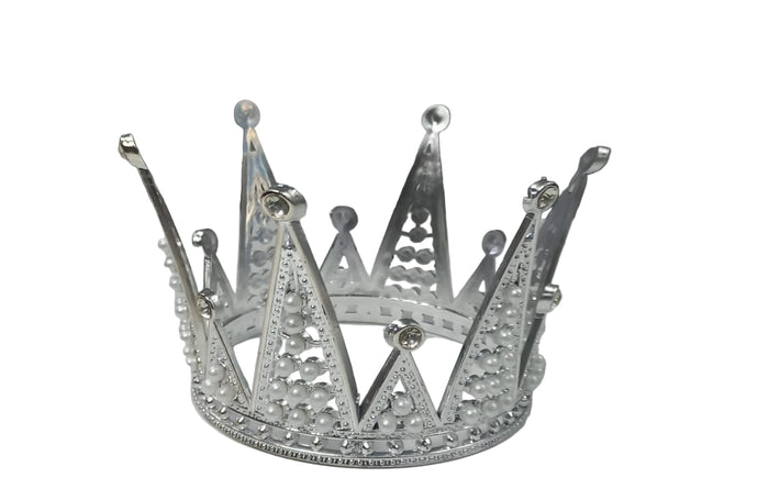 Diamante Tiara Cake Topper Silver