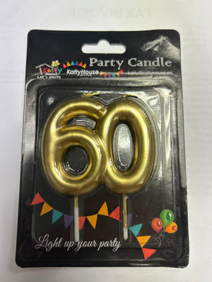 Number 60 Cake Candle