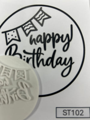 ST102 Cupcake Stamp Happy Birthday