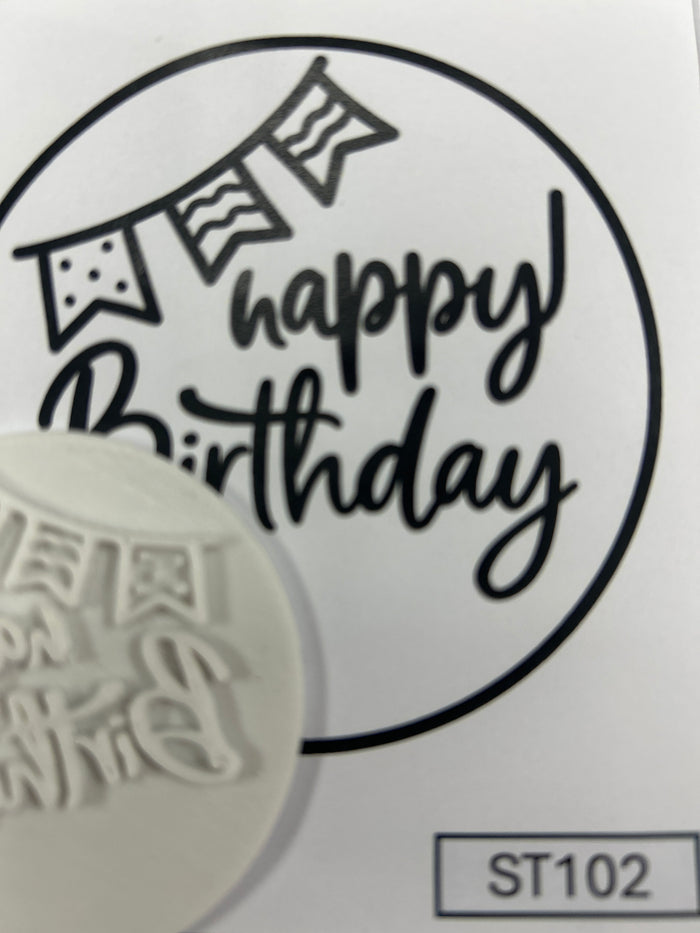 ST102 Cupcake Stamp Happy Birthday