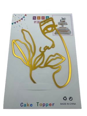 LL Line Art Abstract Acrylic Cake Topper