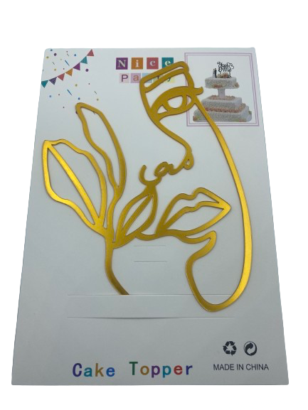 LL Line Art Abstract Acrylic Cake Topper