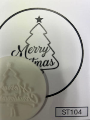 ST104 Cupcake Stamp Merry Christmas