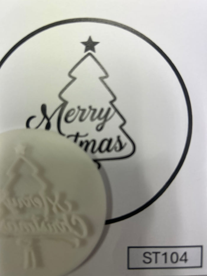 ST104 Cupcake Stamp Merry Christmas