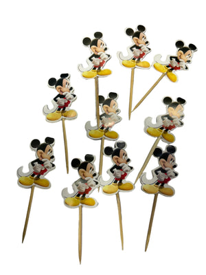 10pc  Cupcake Toppers Toothpicks Mickey