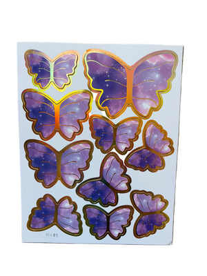 Purple Cardboard Butterflies Cake Topper